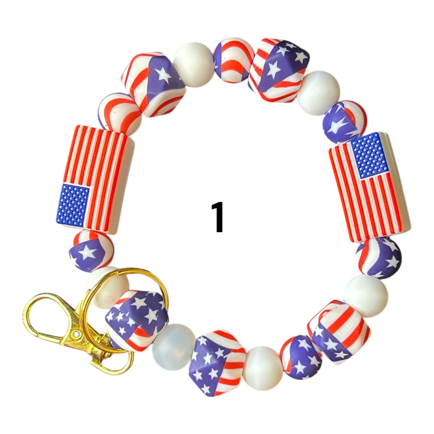 Beaded Silicone Wristlet Keychains
