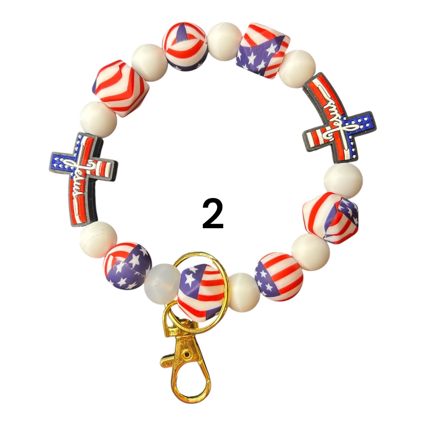 Beaded Silicone Wristlet Keychains