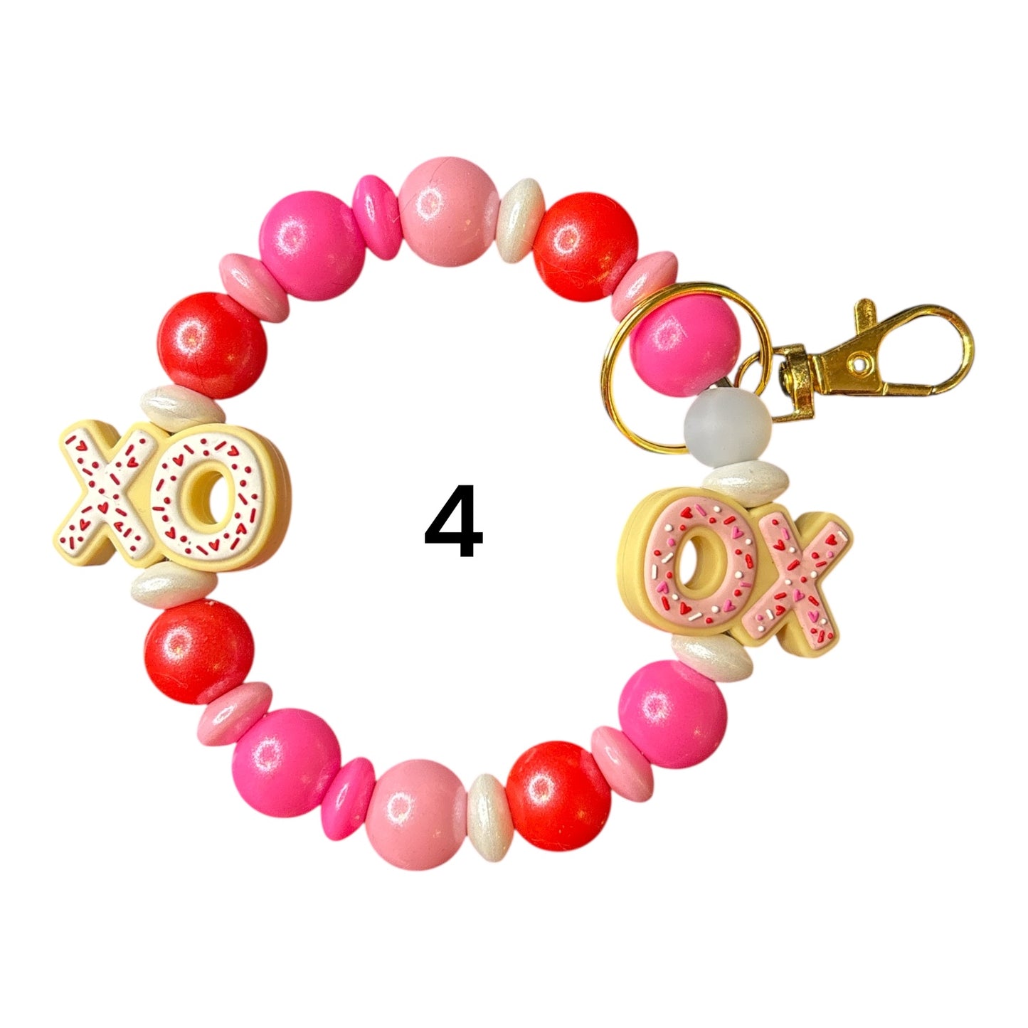 Beaded Silicone Wristlet Keychains