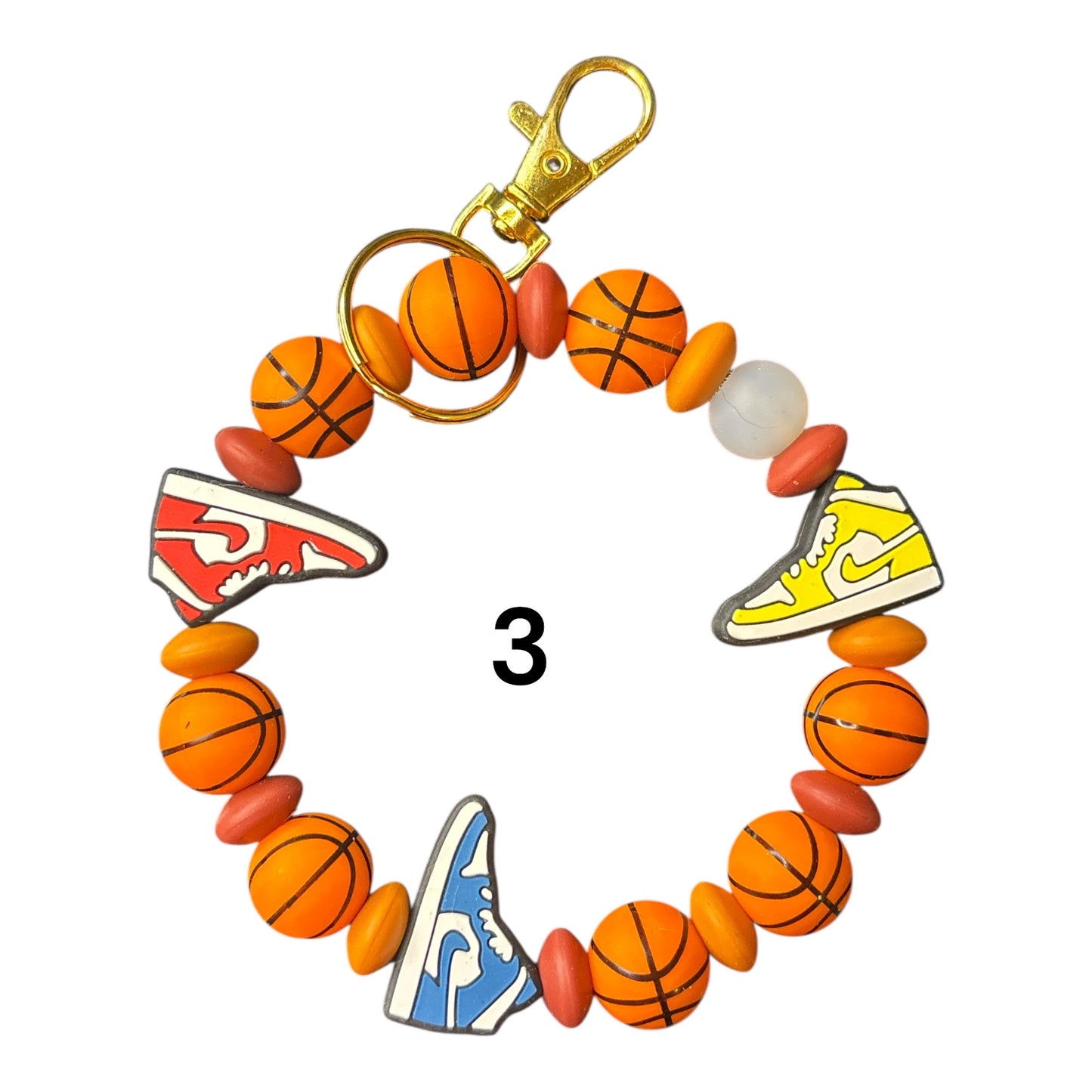 Beaded Silicone Wristlet Keychains