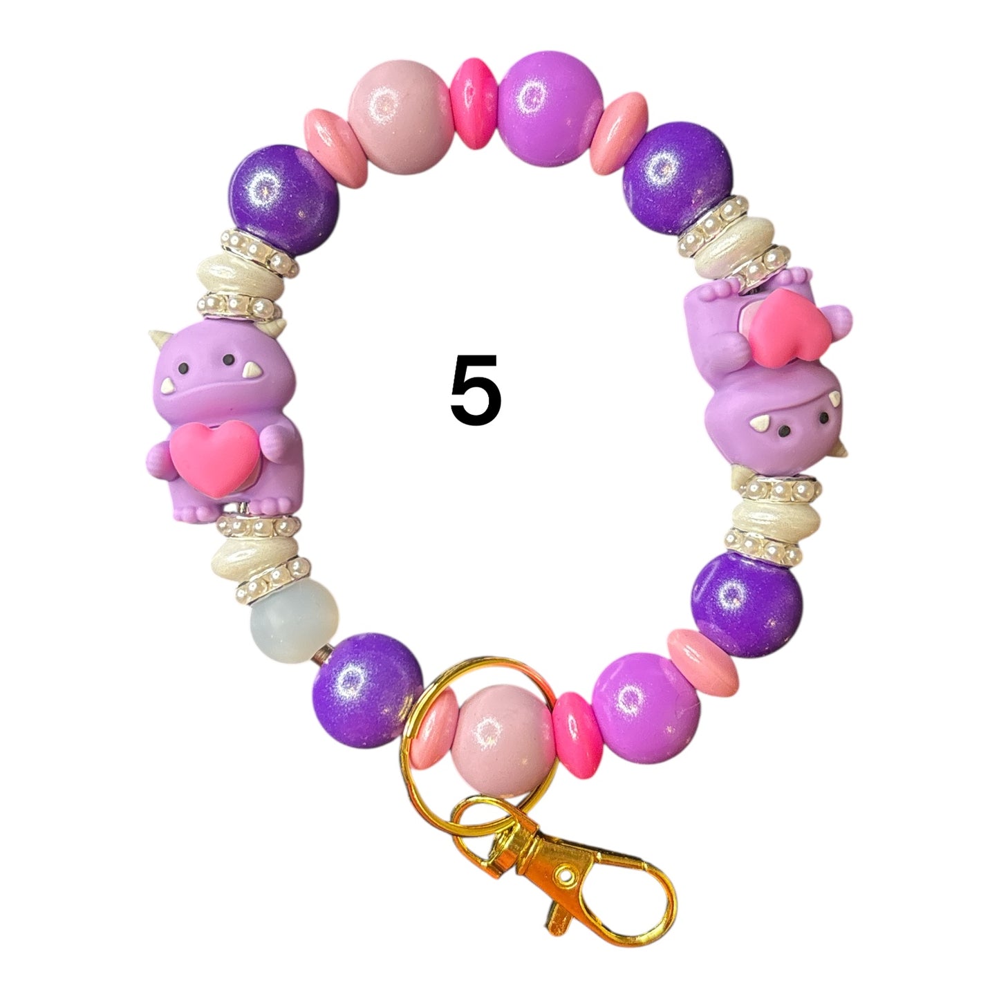 Beaded Silicone Wristlet Keychains