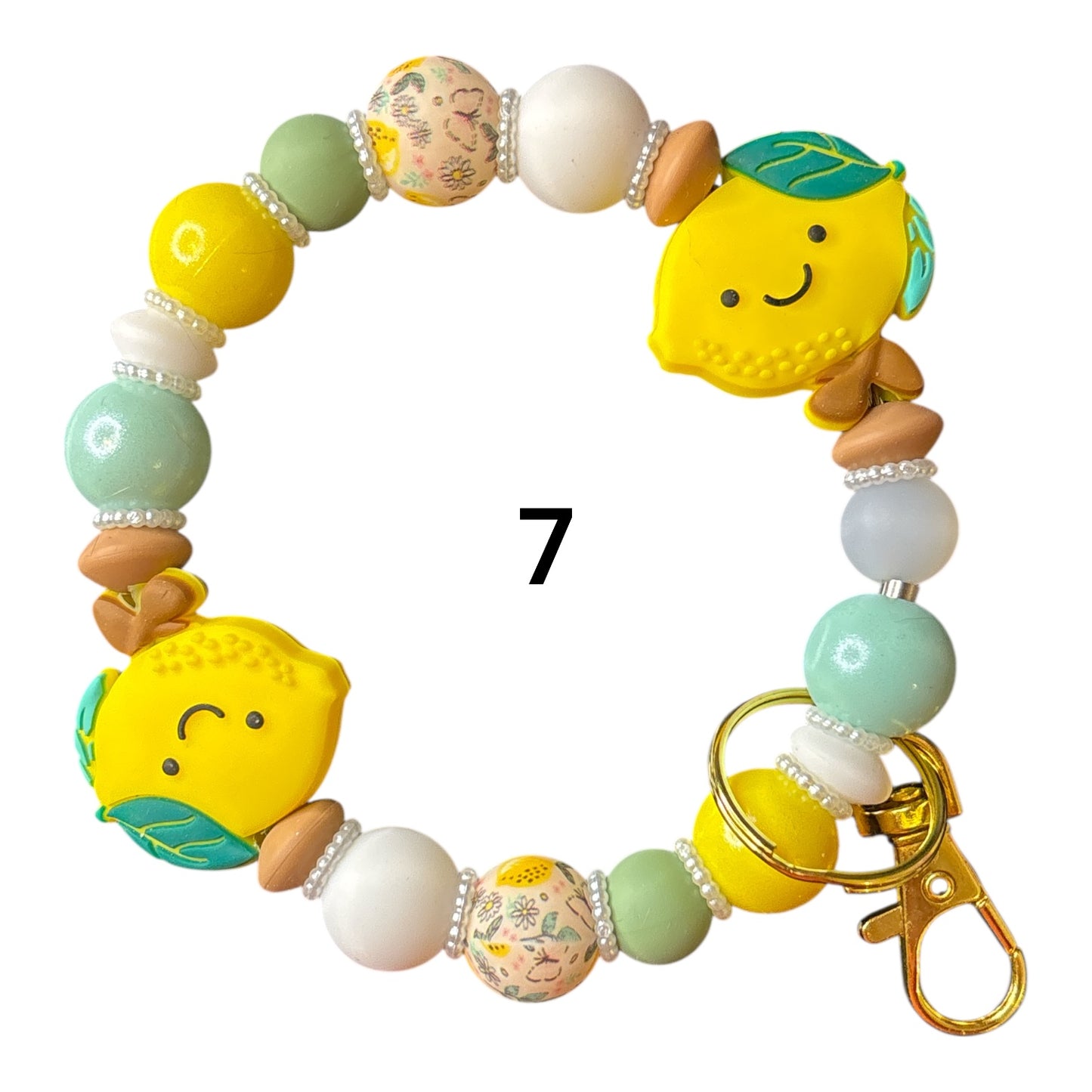 Beaded Silicone Wristlet Keychains