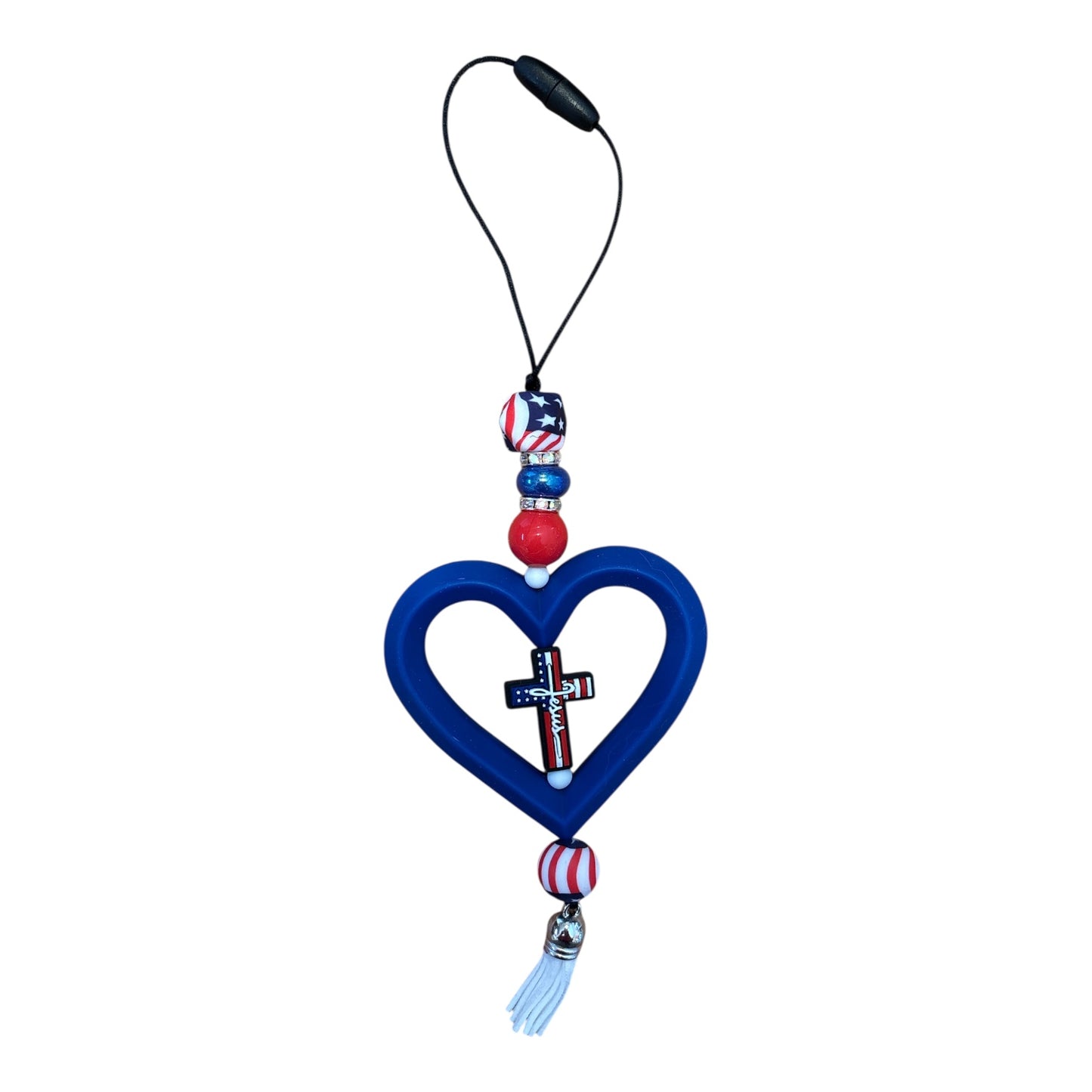 Beaded Heart Car Charms
