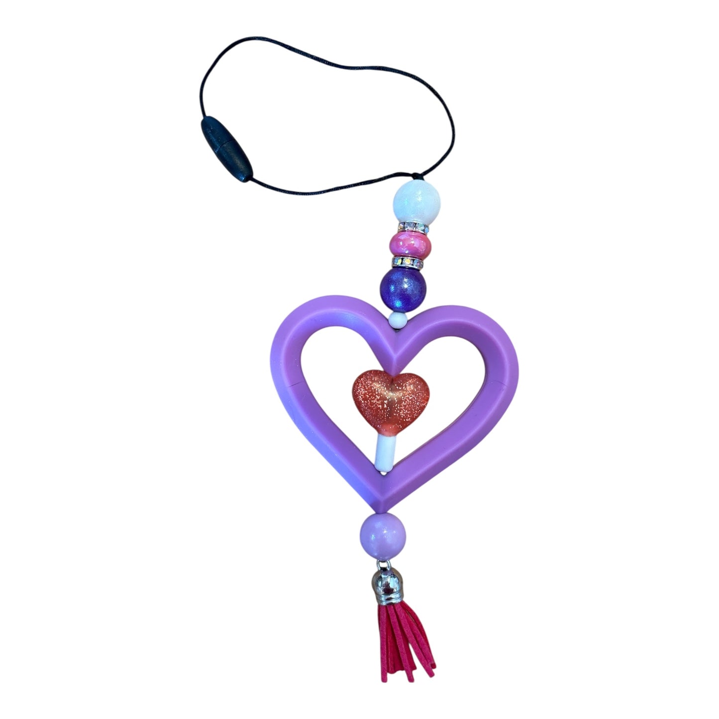 Beaded Heart Car Charms