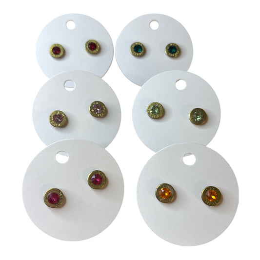 .223 Bullet Slice Stud Earrings with Genuine Swarovski Crystals
