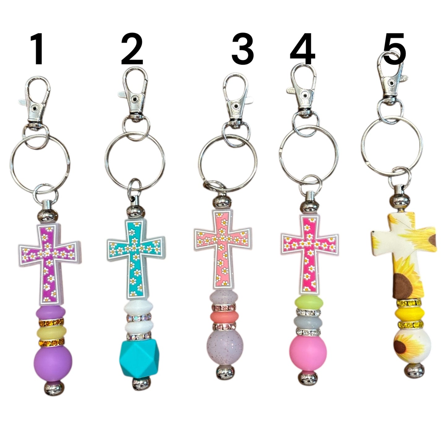 Beaded Cross Keychains