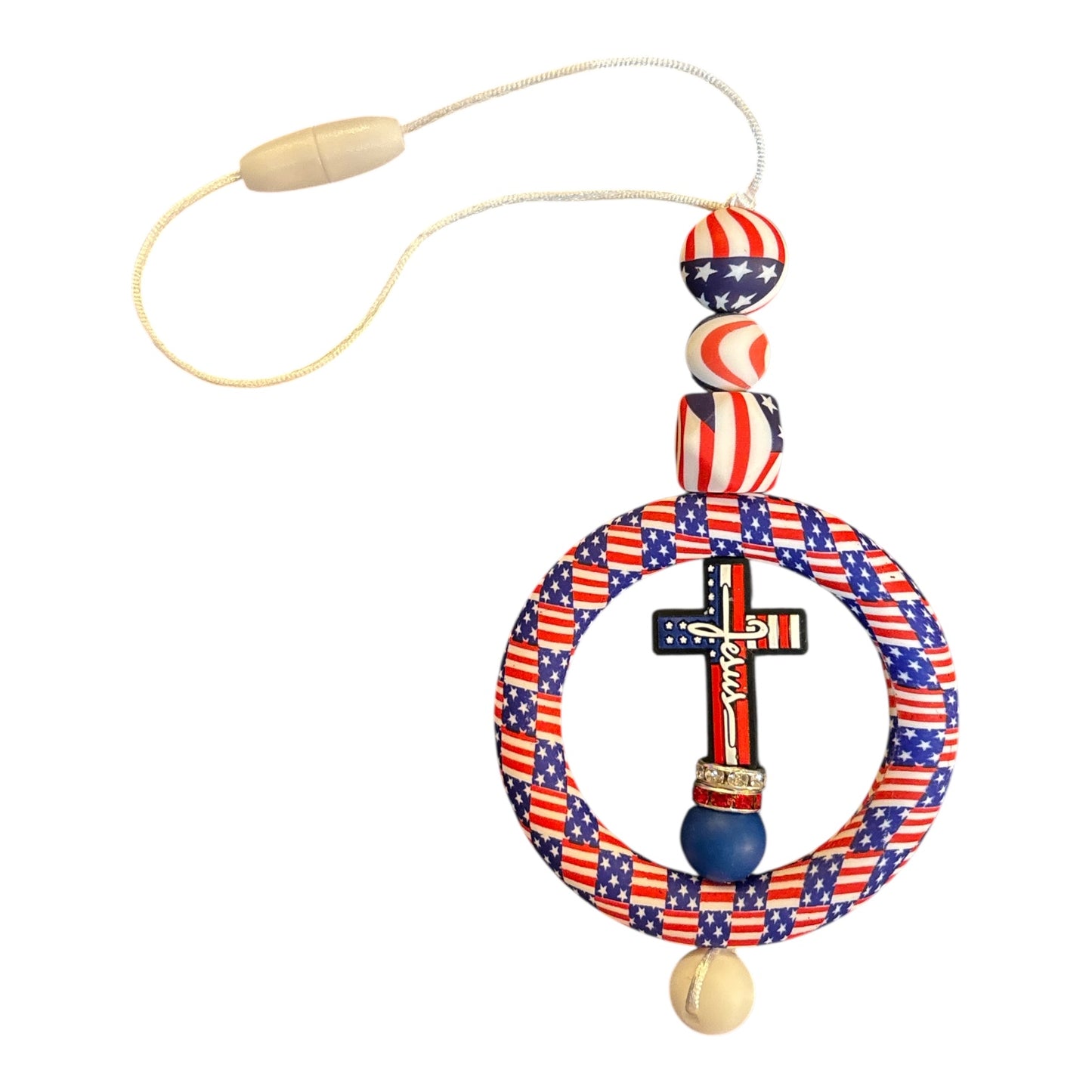 Faith & Freedom Rearview Mirror Car Charm