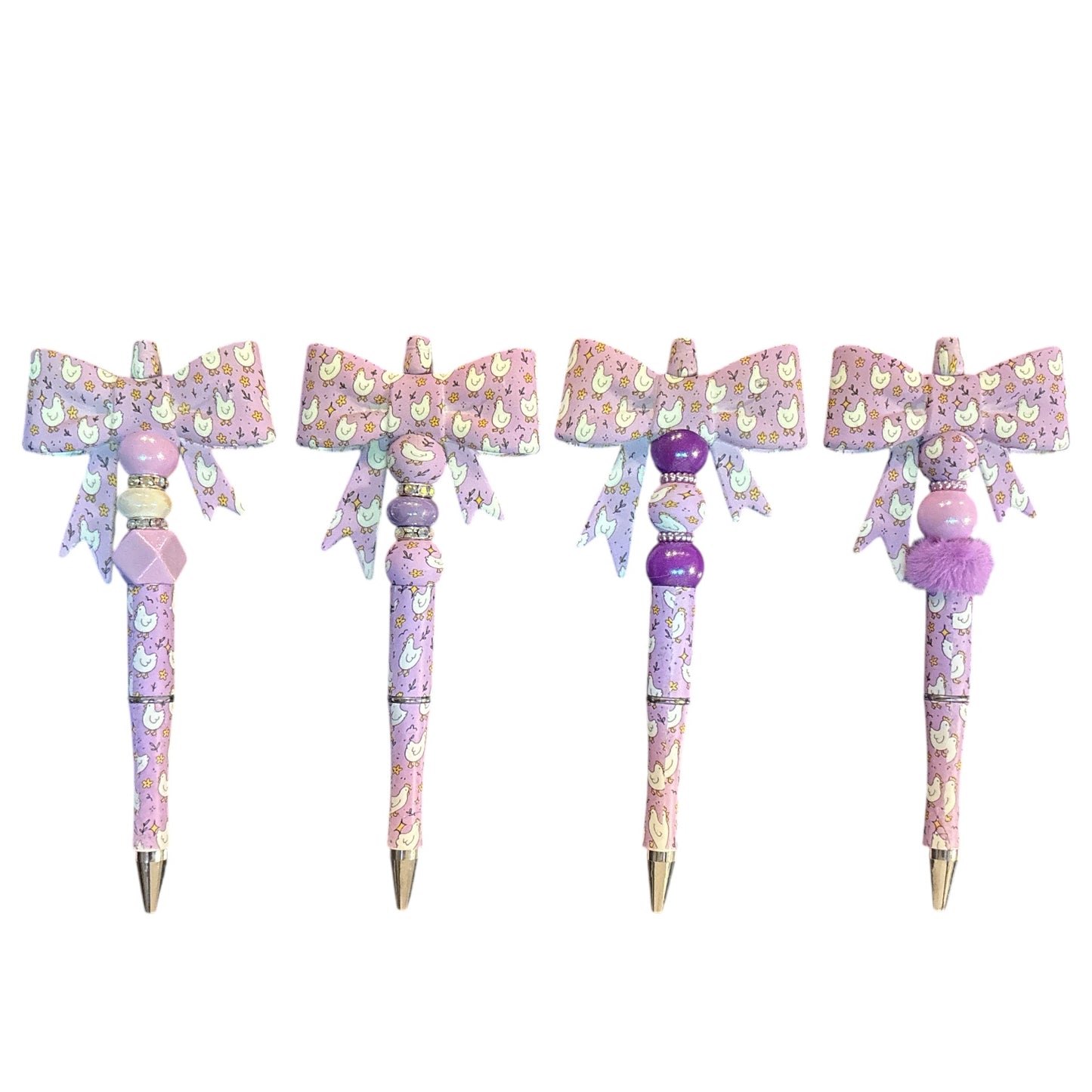 Purple Goose Bow Beaded Pens