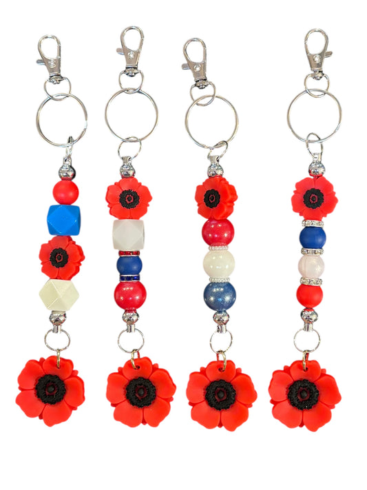 Remembrance Poppy Multi-Use Keychain & Zipper Pull