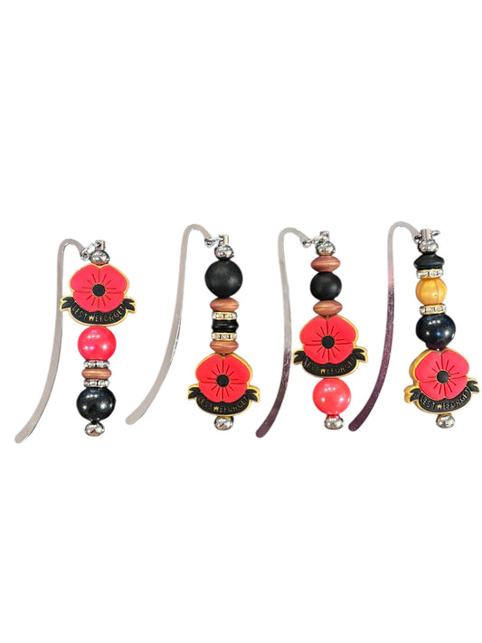 Poppy Remembrance Beaded Bookmark