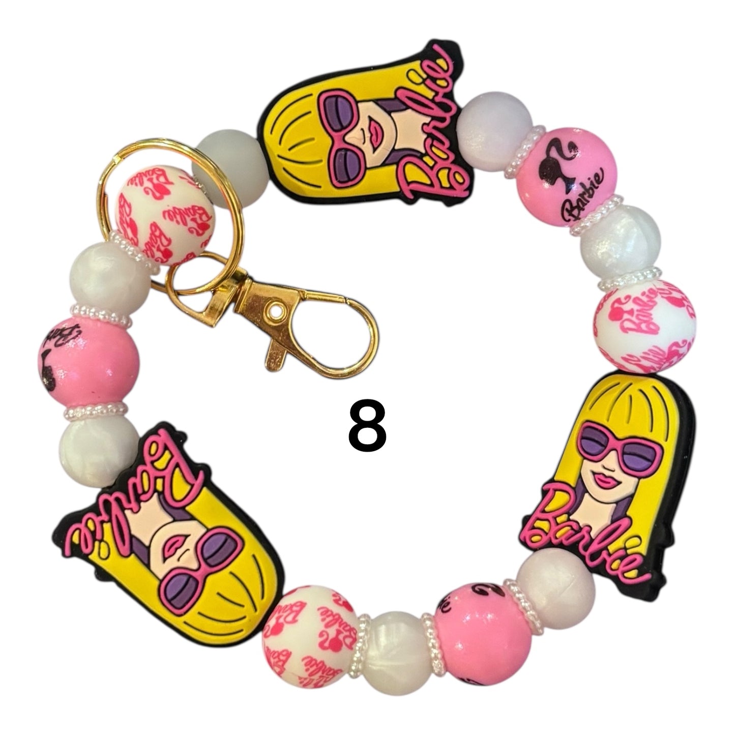 Beaded Silicone Wristlet Keychains