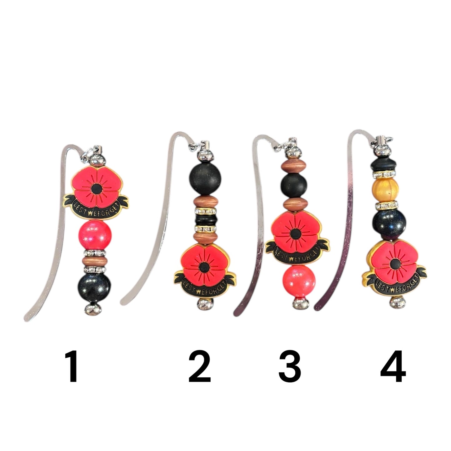 Poppy Remembrance Beaded Bookmark