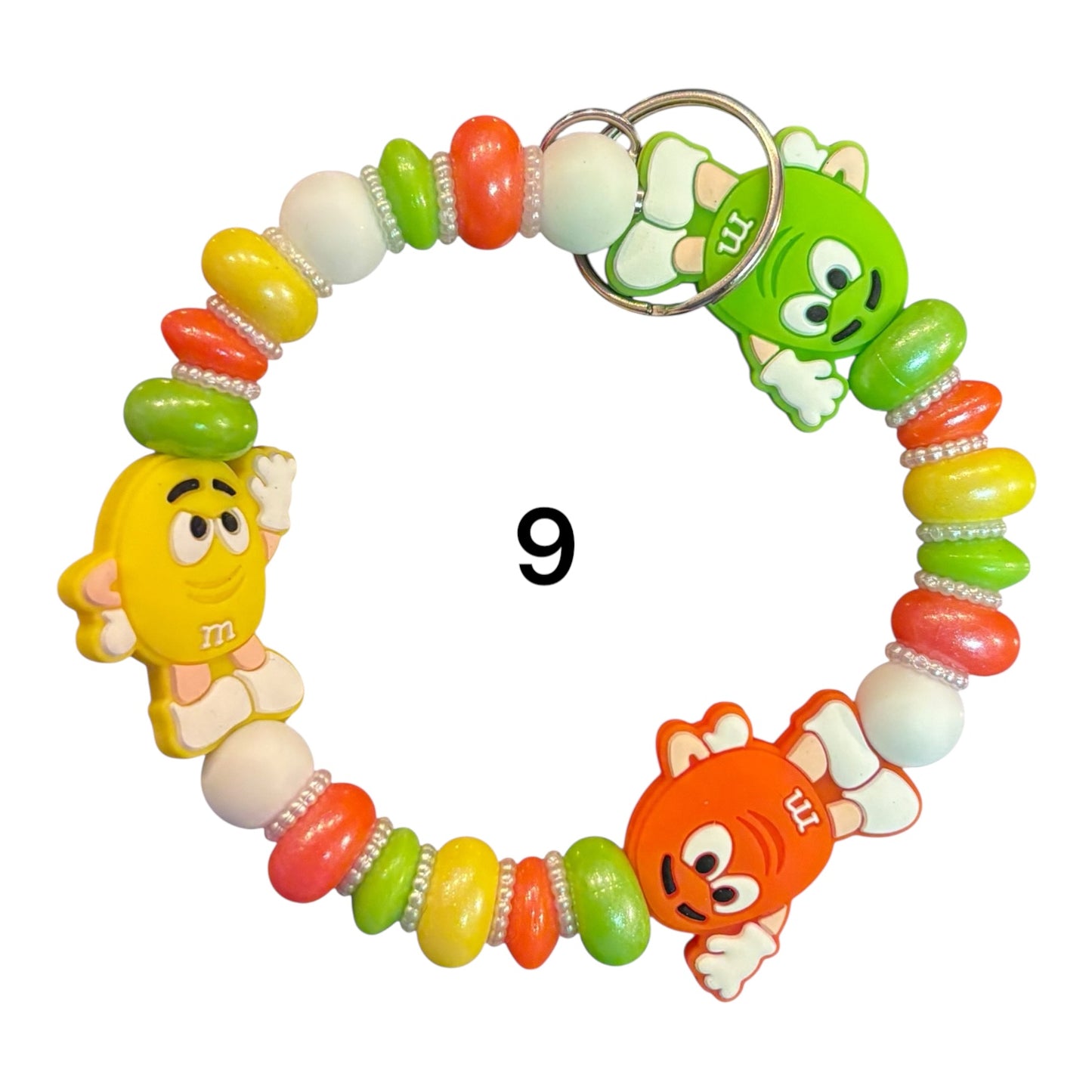 Beaded Silicone Wristlet Keychains