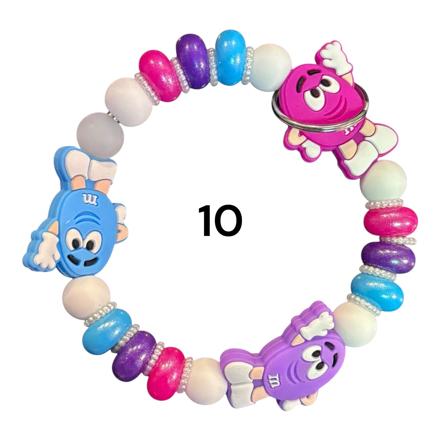 Beaded Silicone Wristlet Keychains