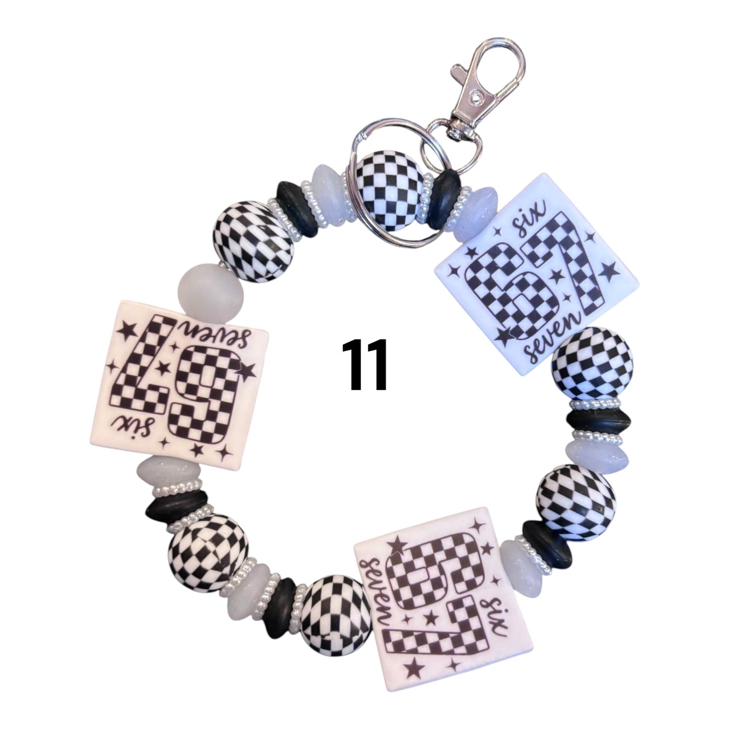 Beaded Silicone Wristlet Keychains