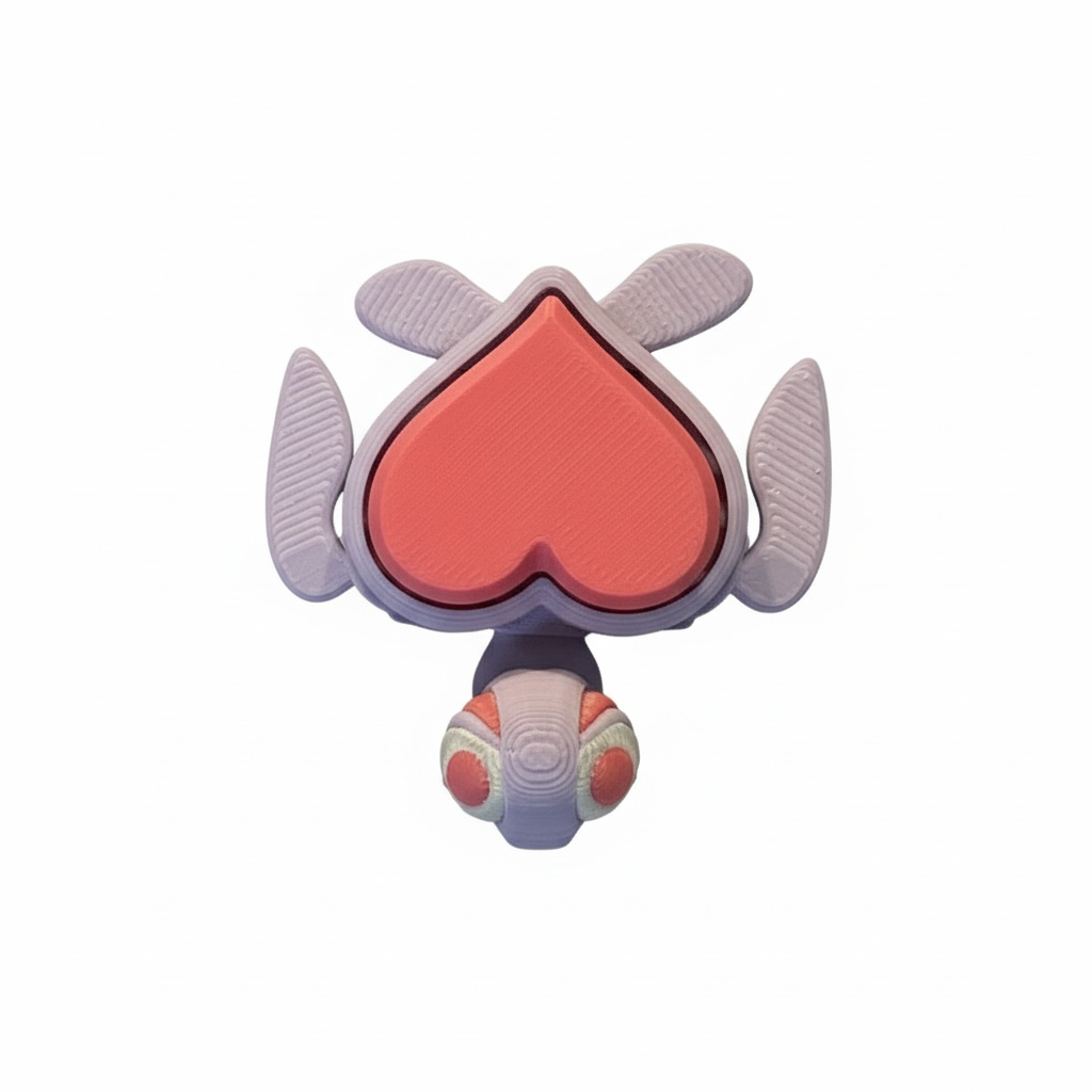 3D Printed Heart Shell Clicker Fidget