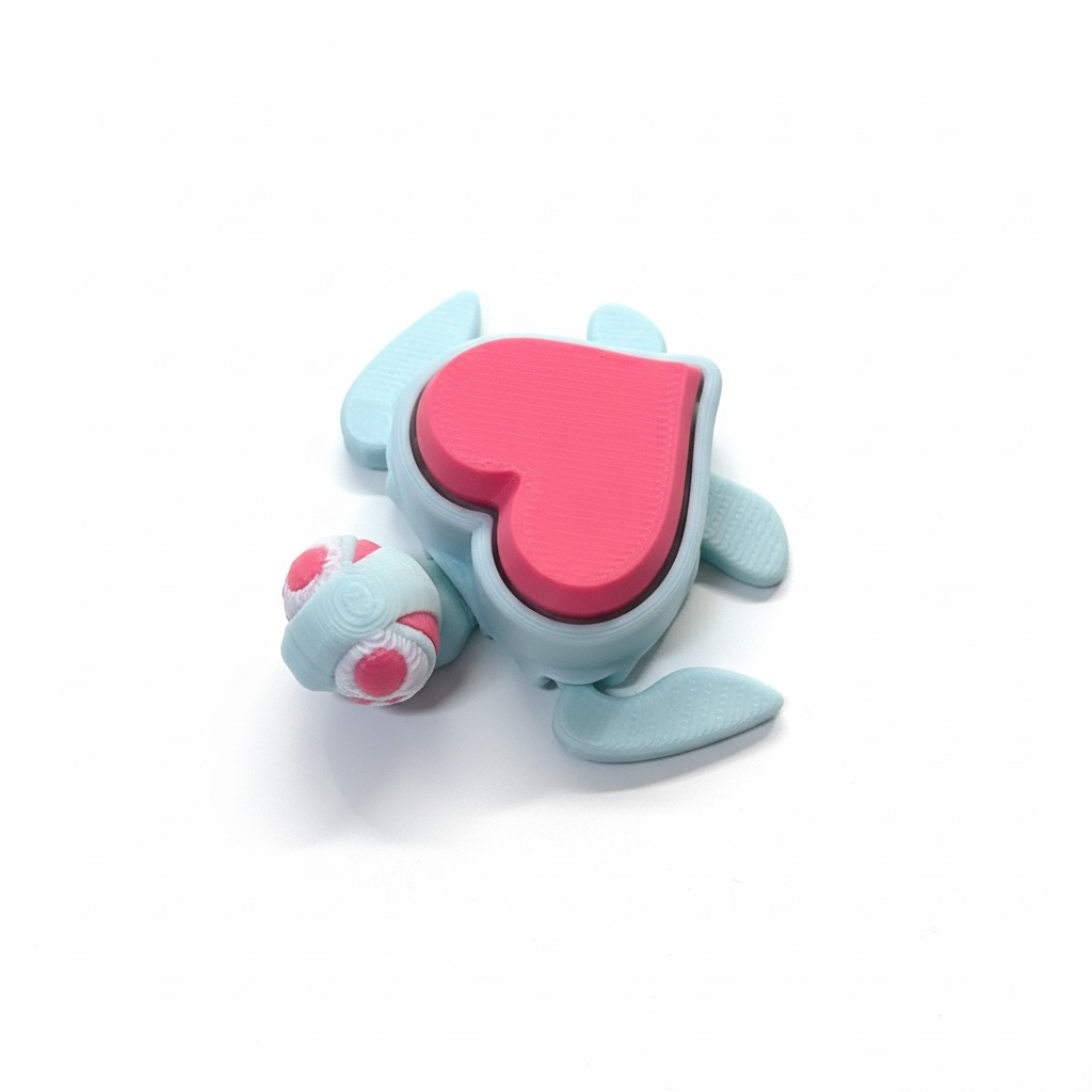 3D Printed Heart Shell Clicker Fidget