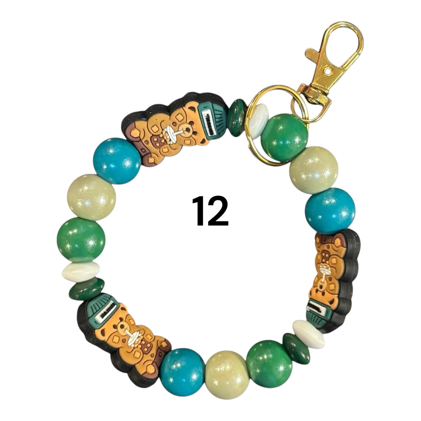 Beaded Silicone Wristlet Keychains