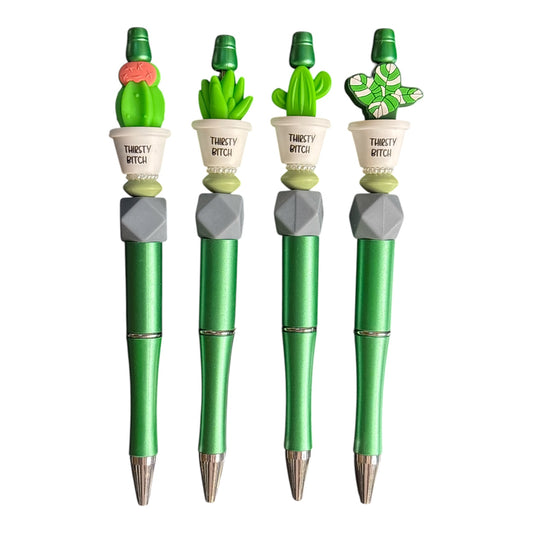 Succulent Sass Beaded Pen (Thirsty Bitch)