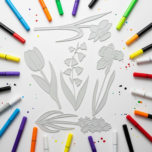 Color Your Own 3D Printed Flower Set DIY