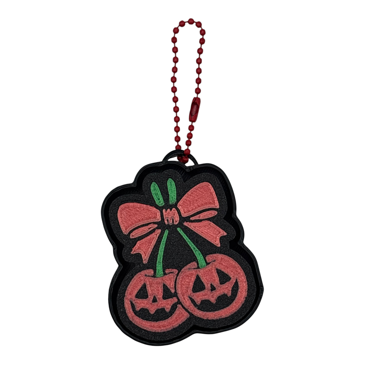 Spooky Cherry Pumpkin Clicker Keychain